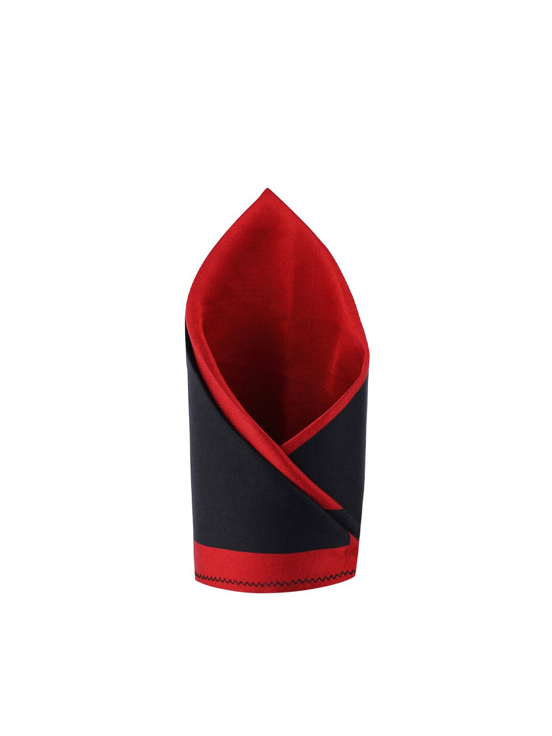 

CHOKORE Men Red & Black Solid Silk Pocket Square