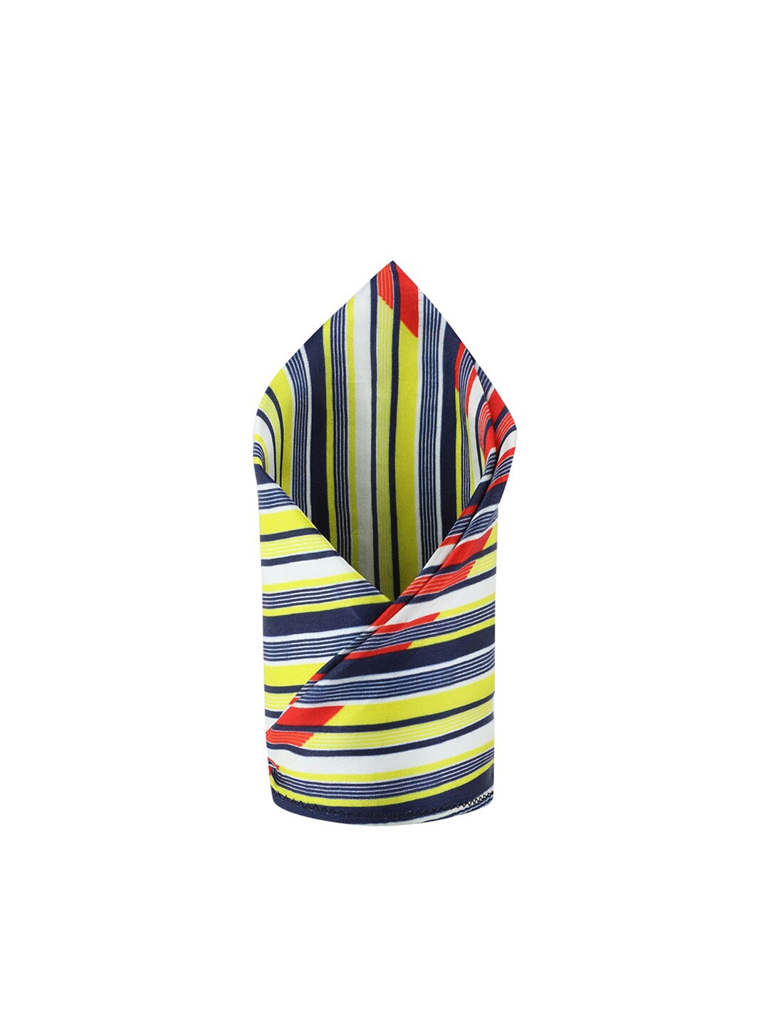 

CHOKORE Men Red & Yellow Striped Silk Pocket Square