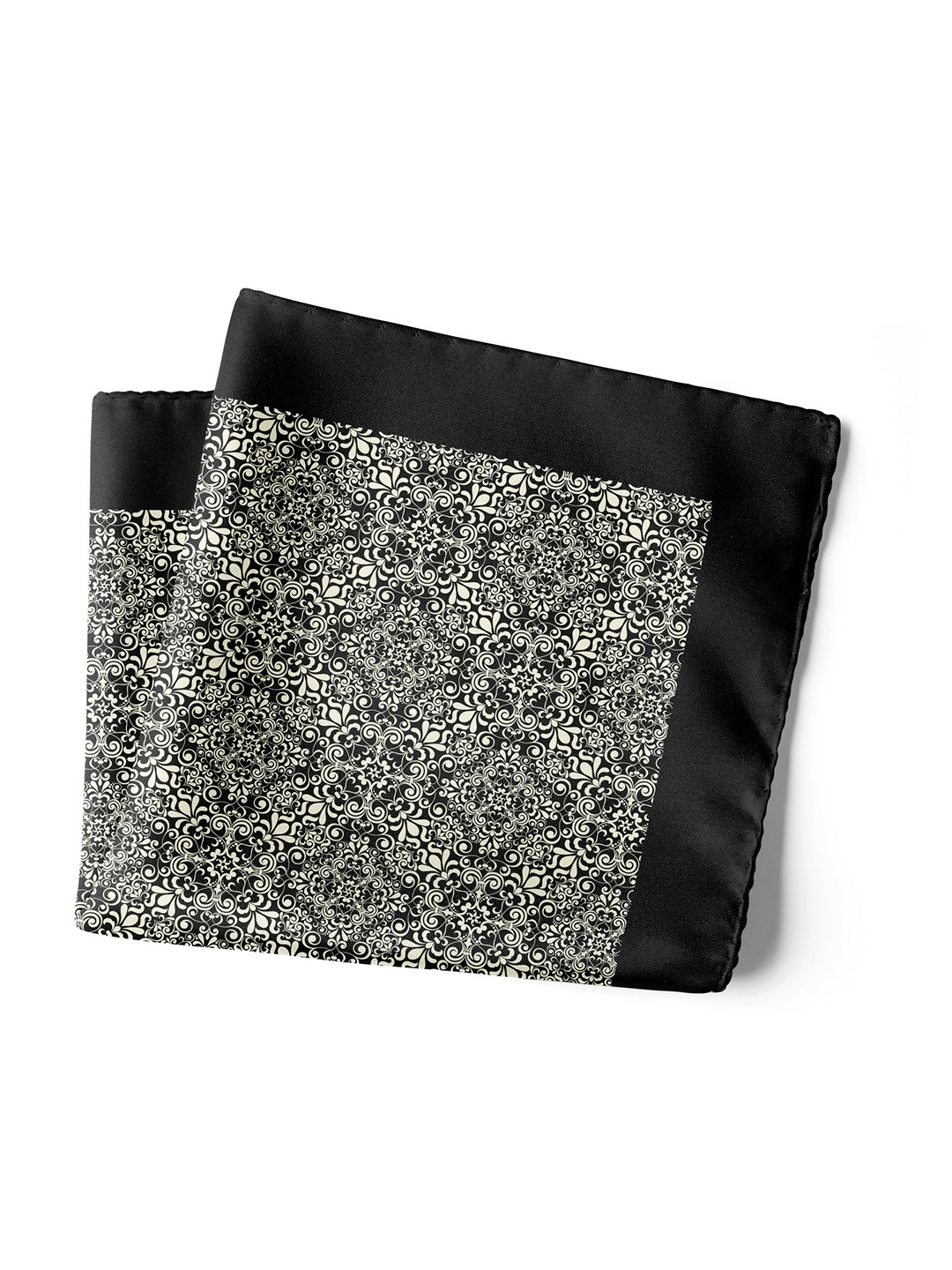 

CHOKORE Men Black & White Printed Silk Pocket Square