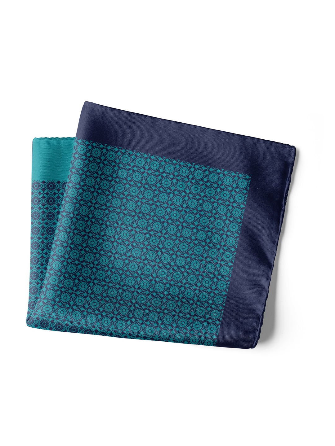 CHOKORE Men Blue Printed Silk Pocket Square