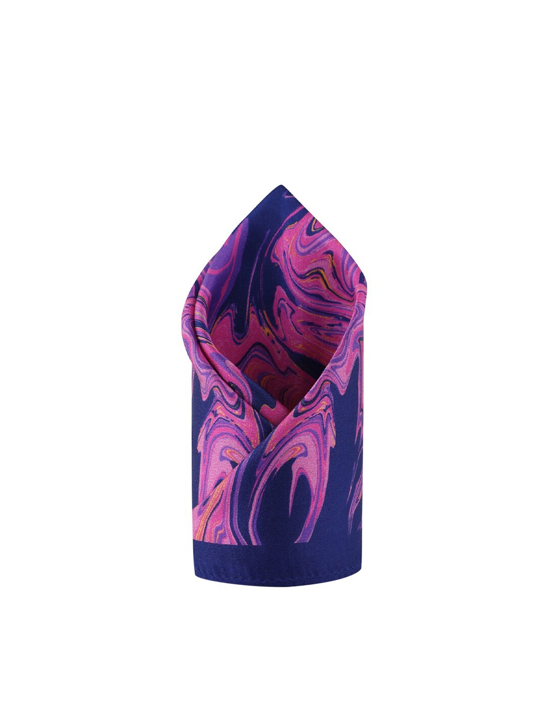 

CHOKORE Men Navy Blue & Purple Printed Silk Pocket Square