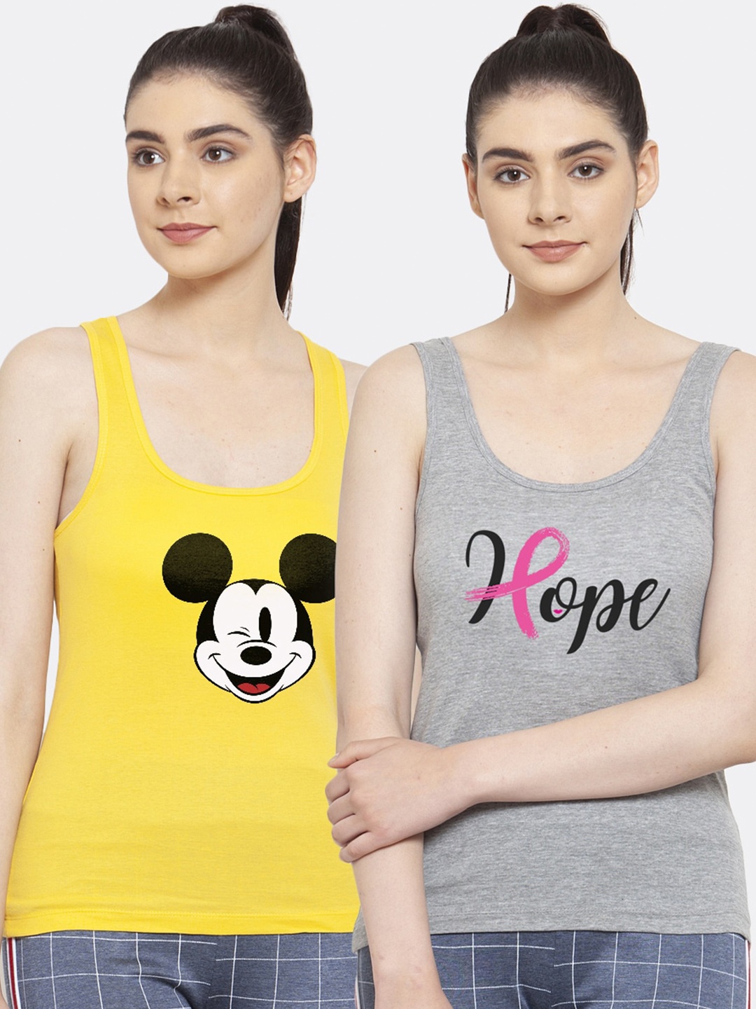 

Friskers Pack of 2 Yellow & Grey Tank Tops