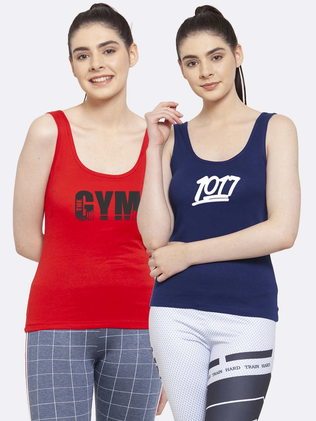 

Friskers Pack of 2 Red & Navy Blue Tank Tops