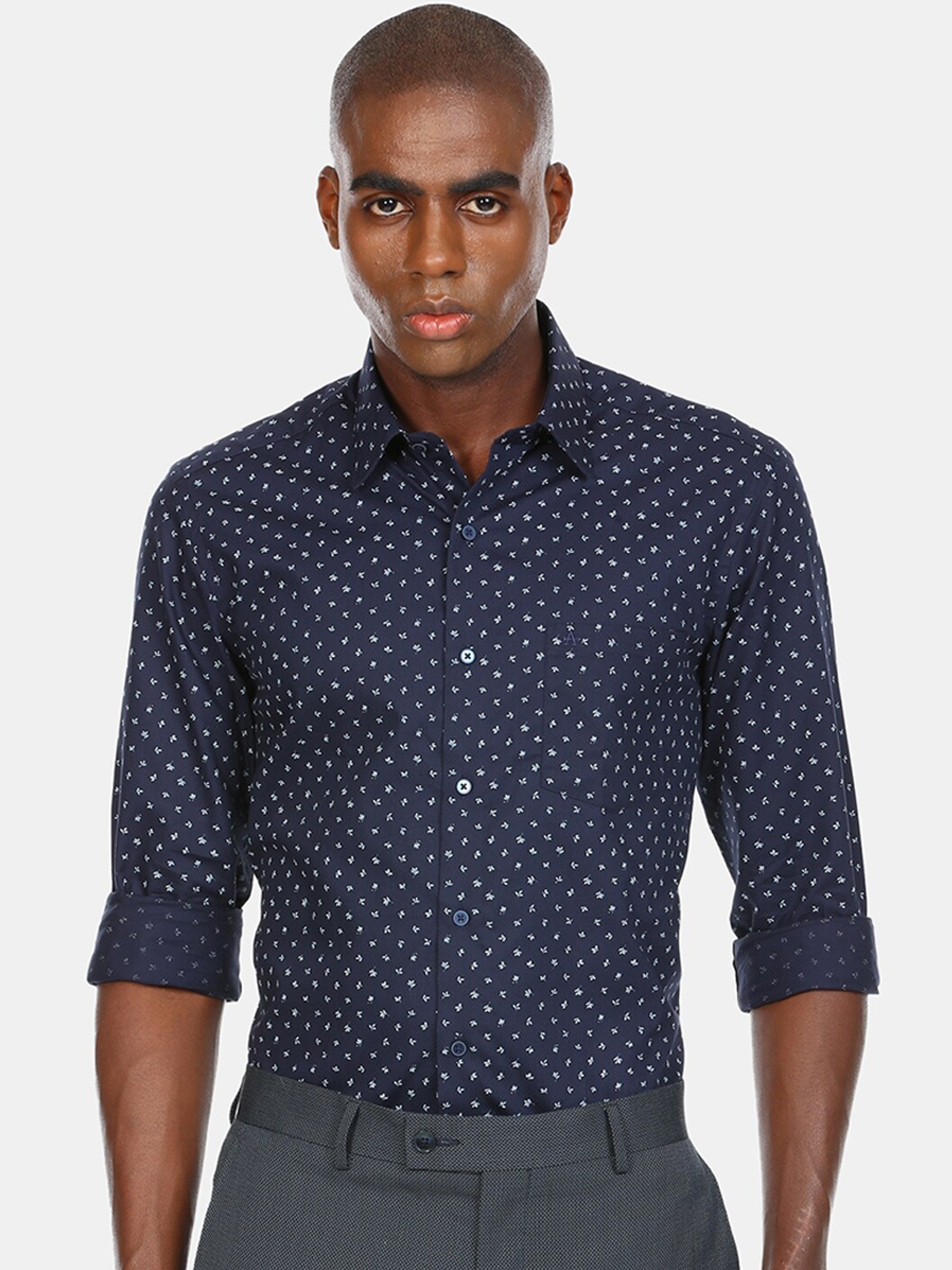 

Arrow New York Men Blue Printed Casual Shirt