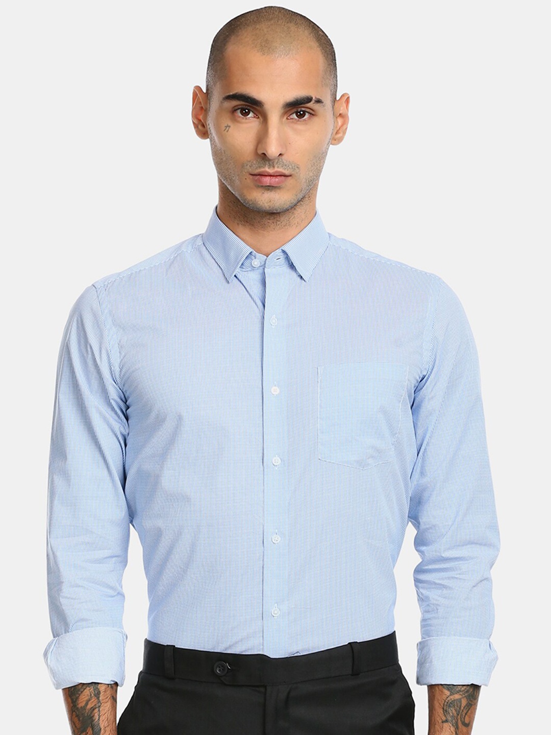 

Arrow New York Men Blue Striped Pure Cotton Formal Shirt