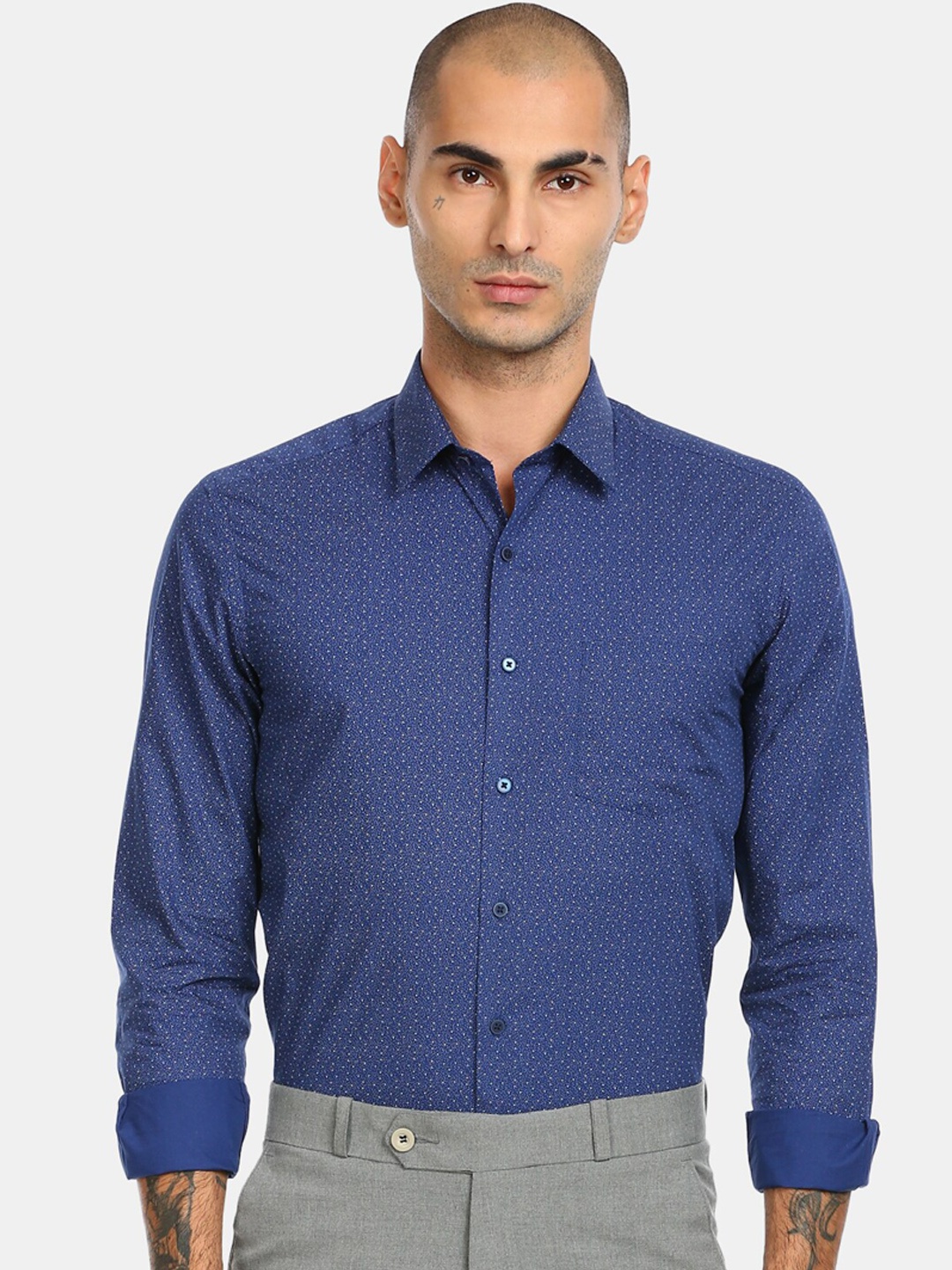 

Arrow New York Men Blue Printed Casual Shirt