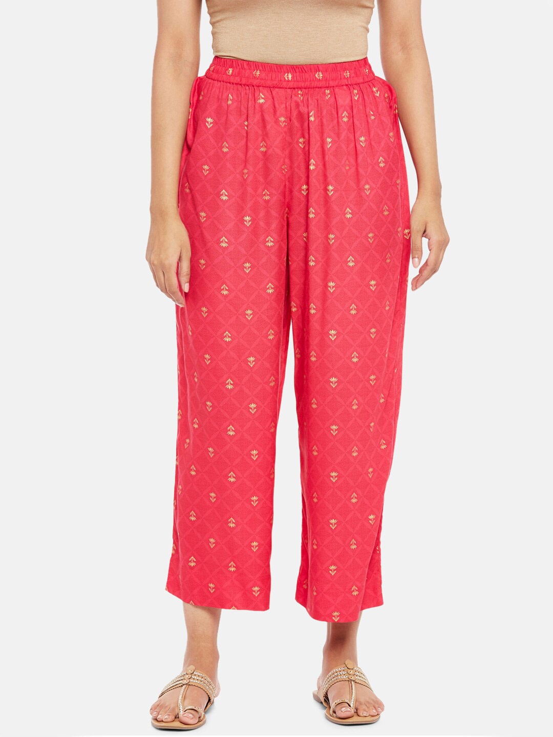 

RANGMANCH BY PANTALOONS Women Fuchsia Printed