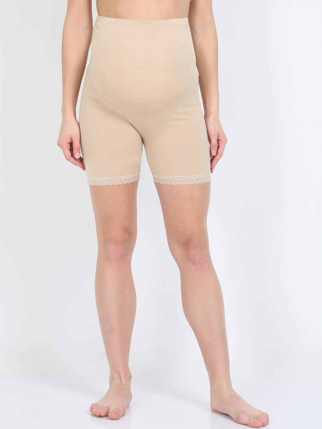 

The Mom Store Women Beige Solid Maternity Boy Short Briefs