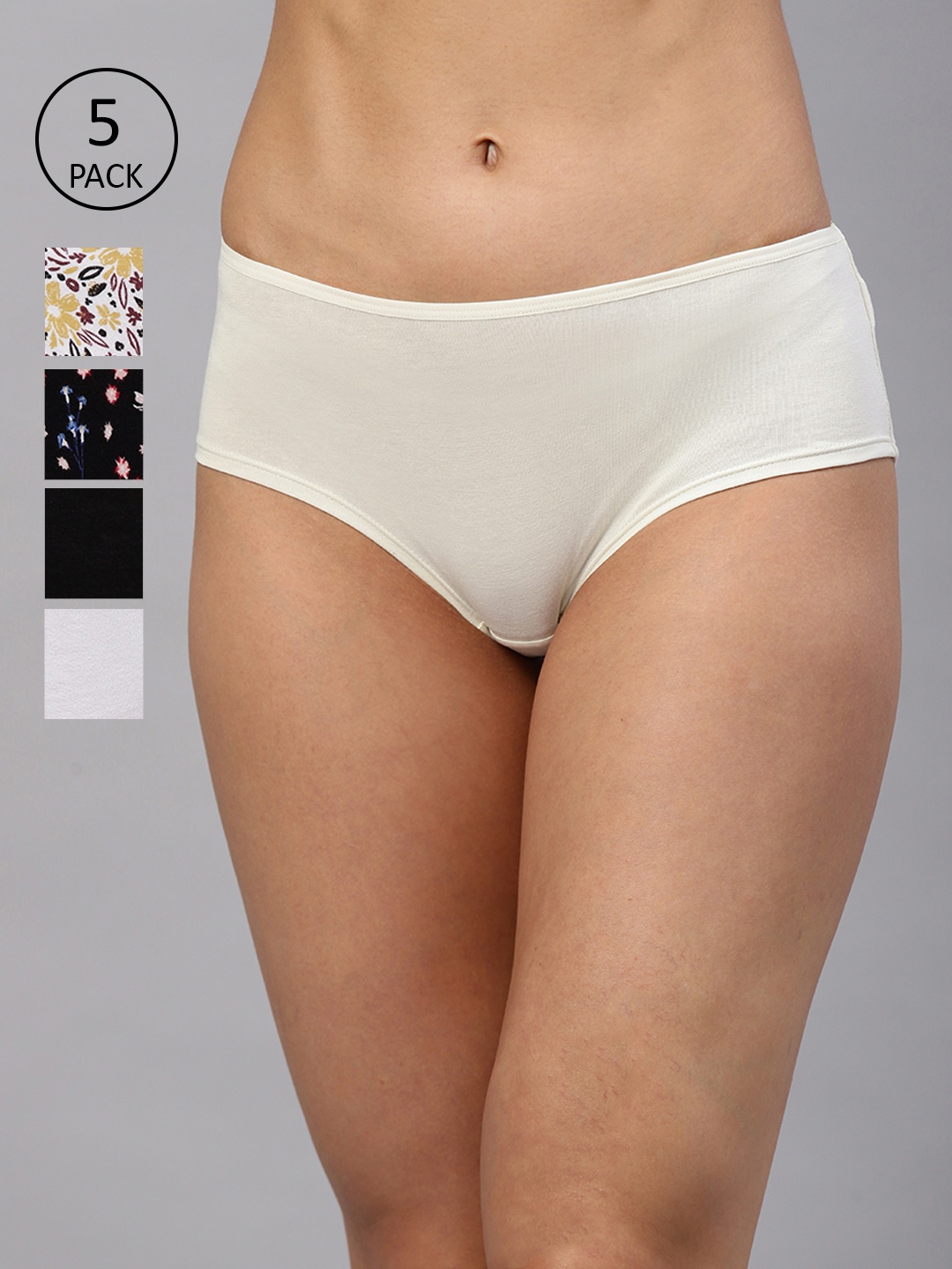 

Marks & Spencer Women Pack of 5 Low-Rise Hipster Briefs T612011X, Black