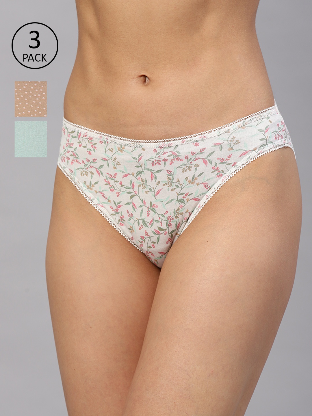 

Marks & Spencer Women Pack Of 3 Knitted Basic Briefs T614961KNAVY MIX, Beige