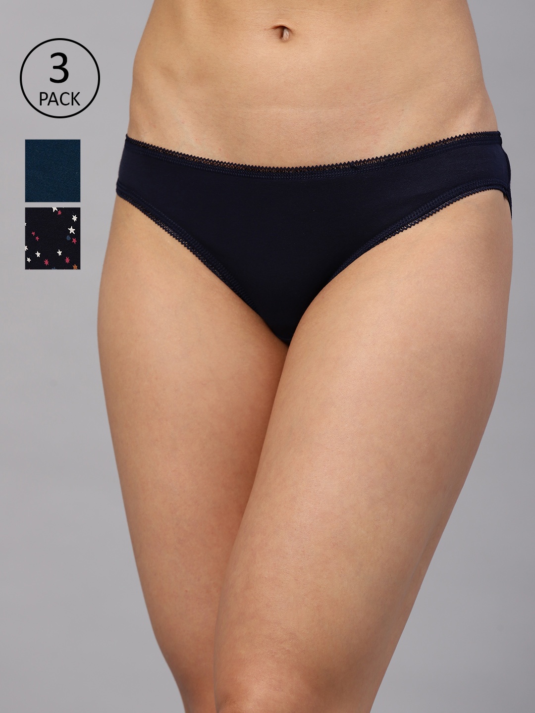 

Marks & Spencer Women Pack Of 3 Knitted Basic Briefs T612102KMULTI, Blue