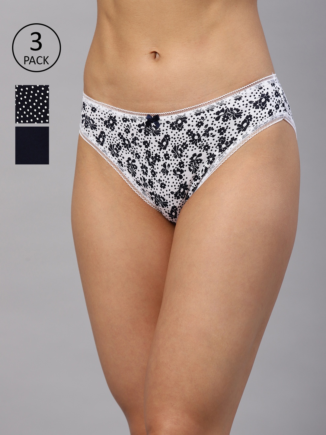 

Marks & Spencer Women Pack Of 3 Knitted Basic Briefs T614964KNAVY MIX, White