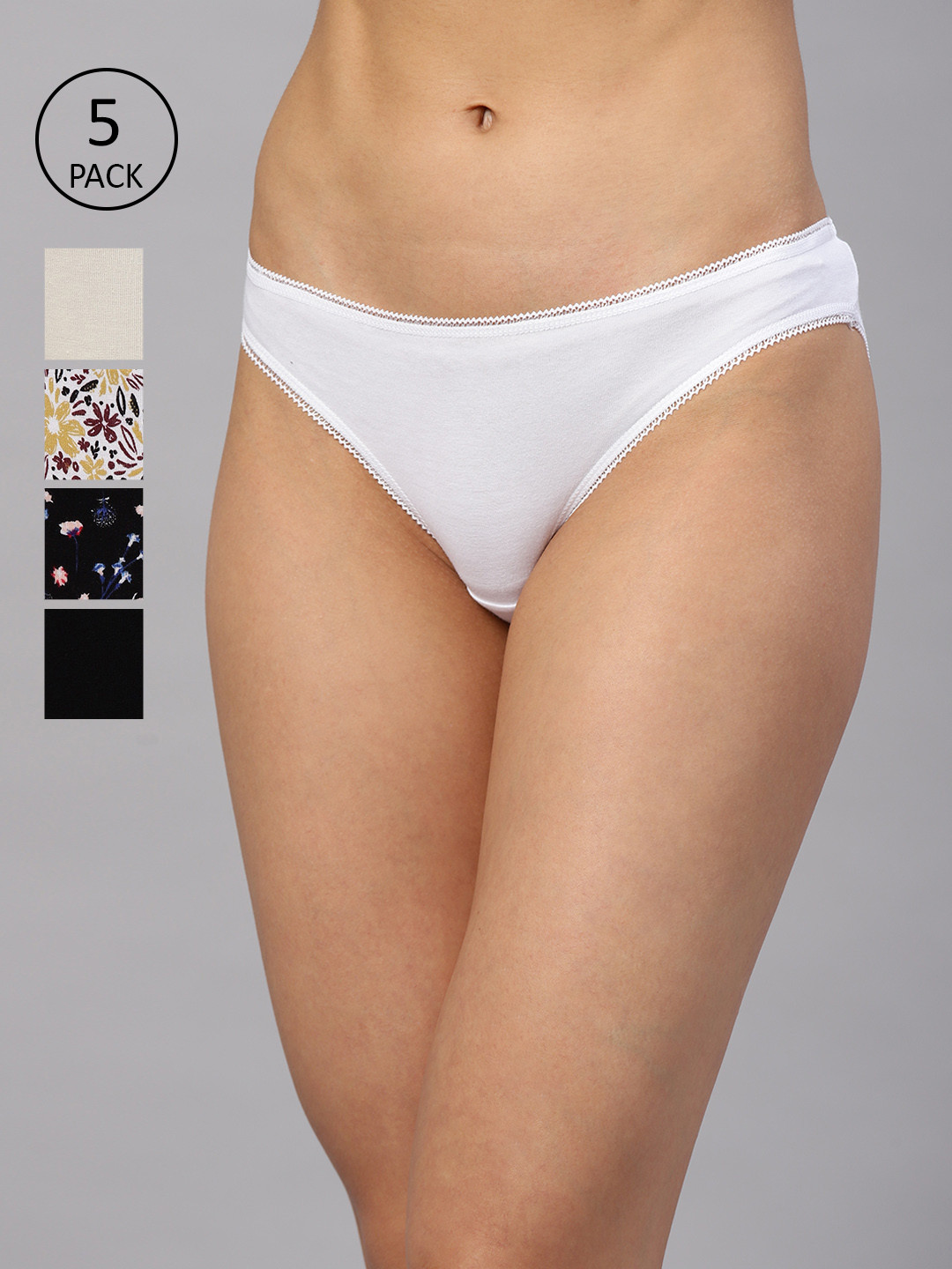 

Marks & Spencer Women Pack Of 5 Knitted Basic Briefs T612102XBLACK MIX, Black