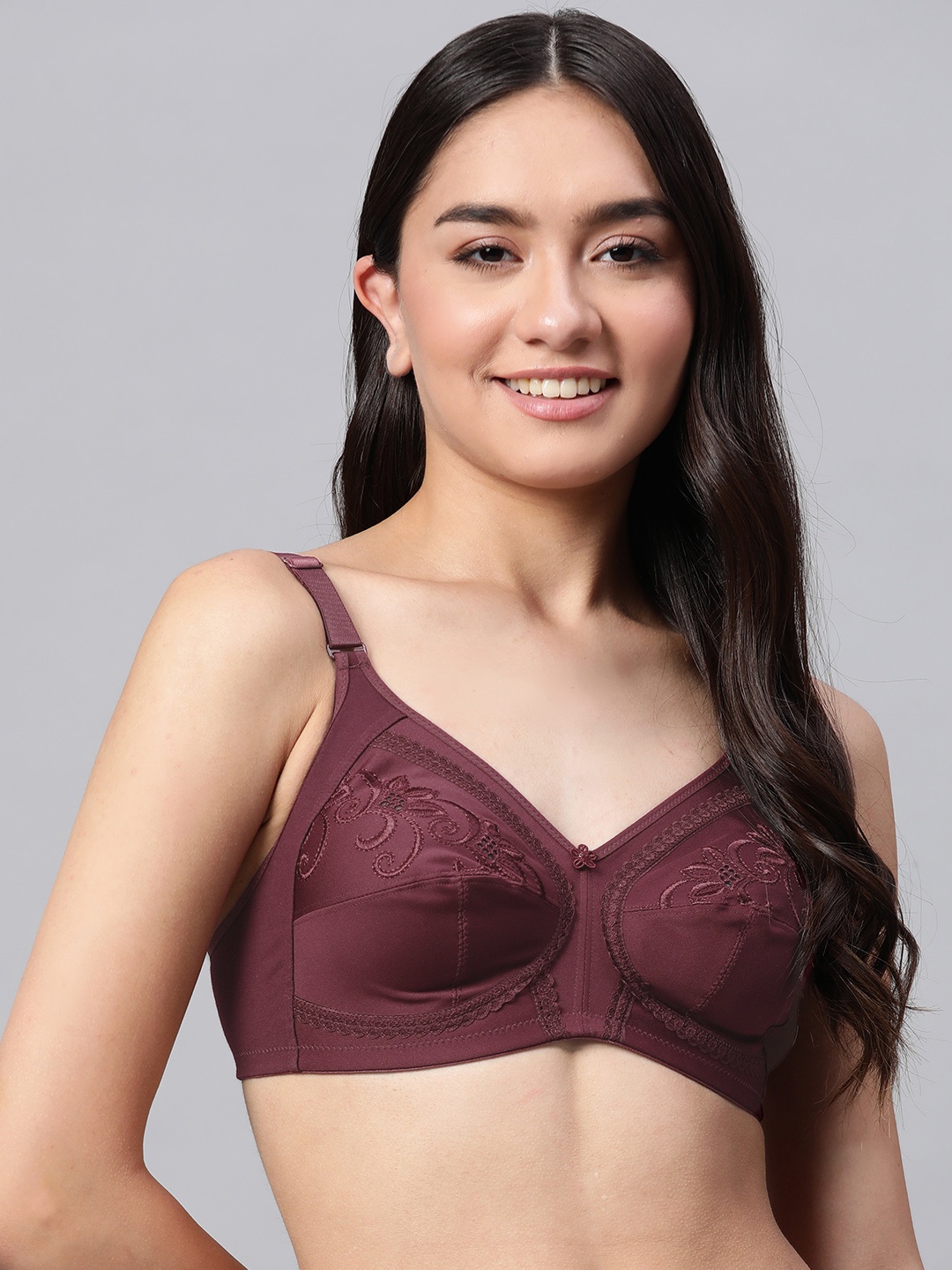 

Marks & Spencer Burgundy Embroidered Everyday Bra