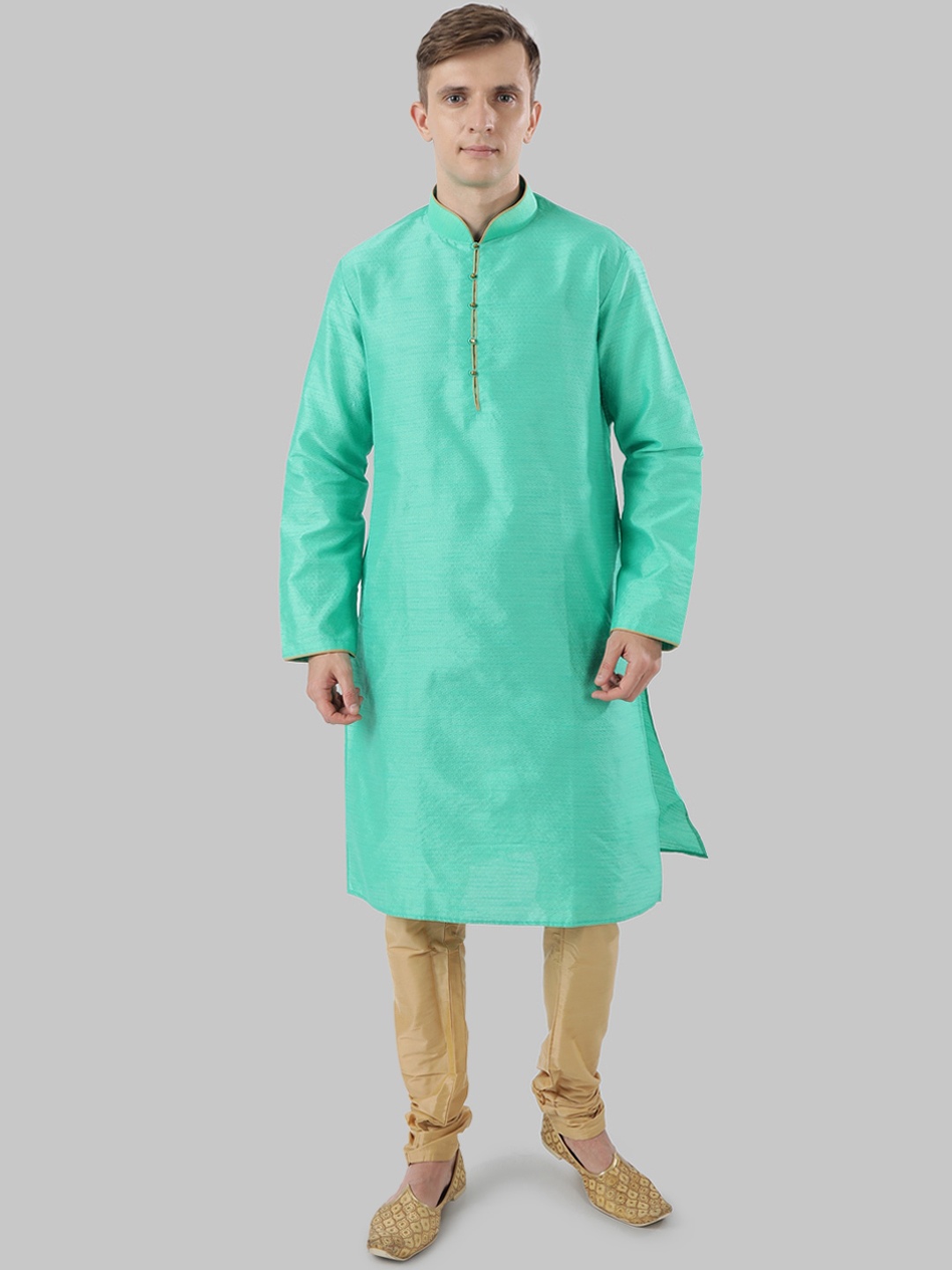 

Ethnix by Raymond Men Green Ethnic Motifs Kurta