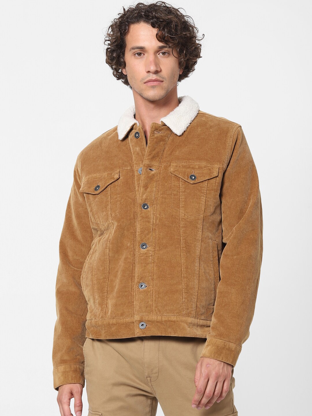 

Celio Men Camel Brown Denim Jacket