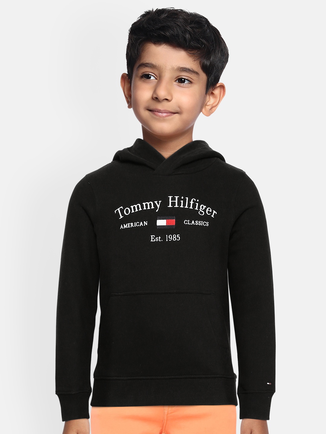 

Tommy Hilfiger Boys Black Pure Cotton Hooded Sweatshirt