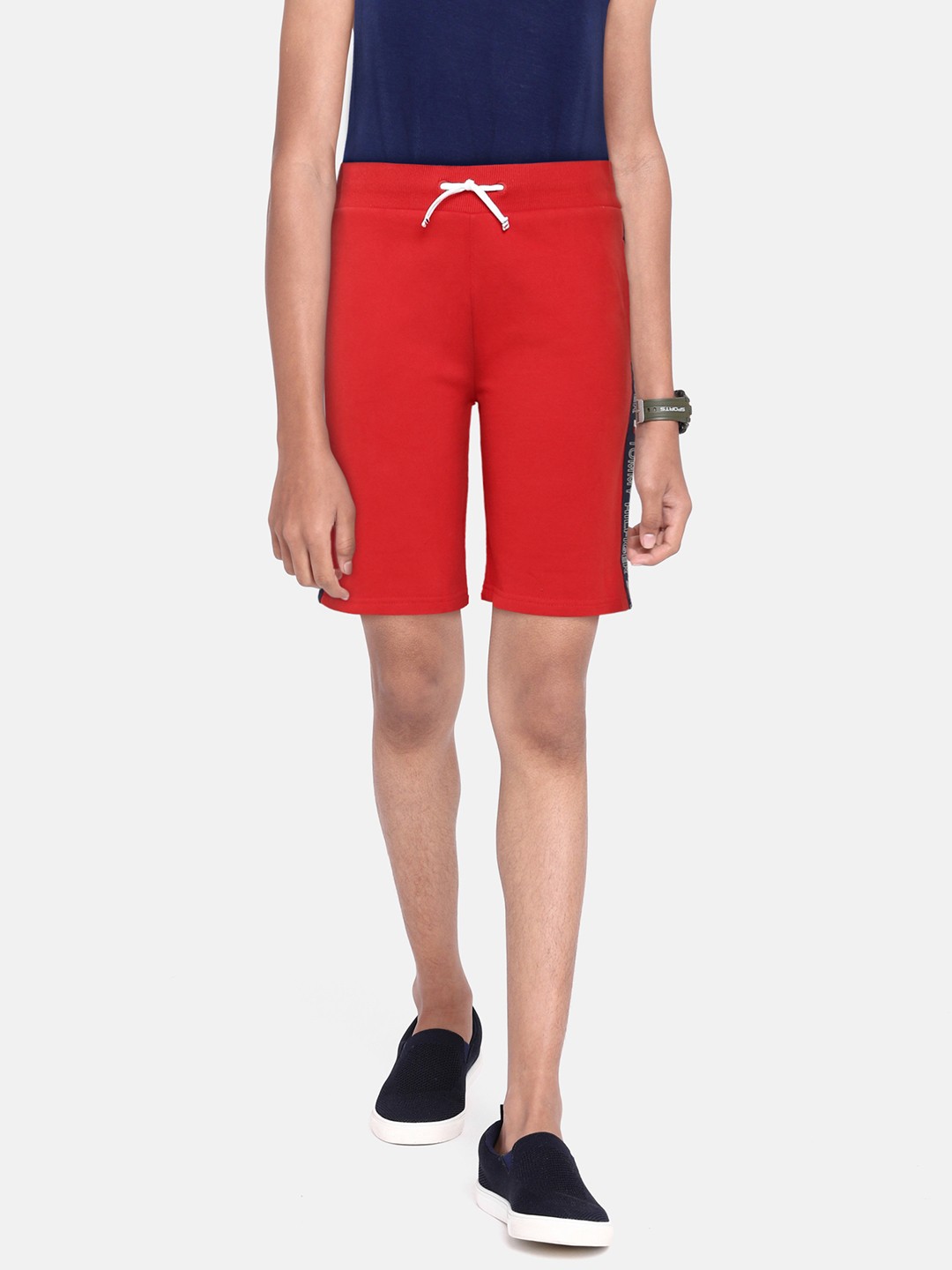 

Tommy Hilfiger Boys Red Pure Cotton Regular Tape Shorts