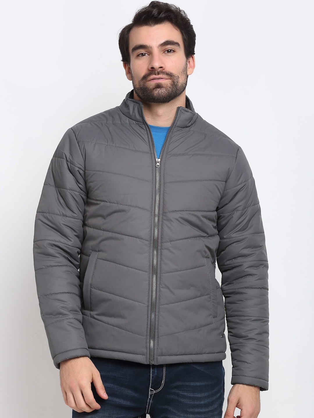 

PERFKT-U Men Grey Lightweight Puffer Jacket