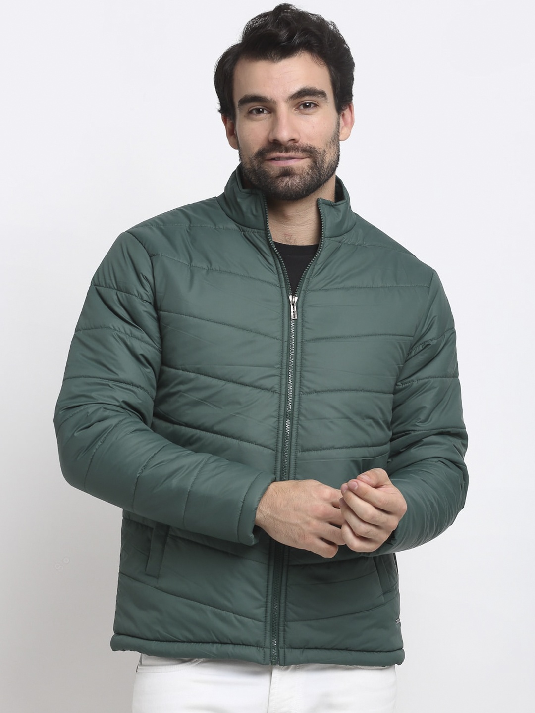 

PERFKT-U Men Green Lightweight Puffer Jacket