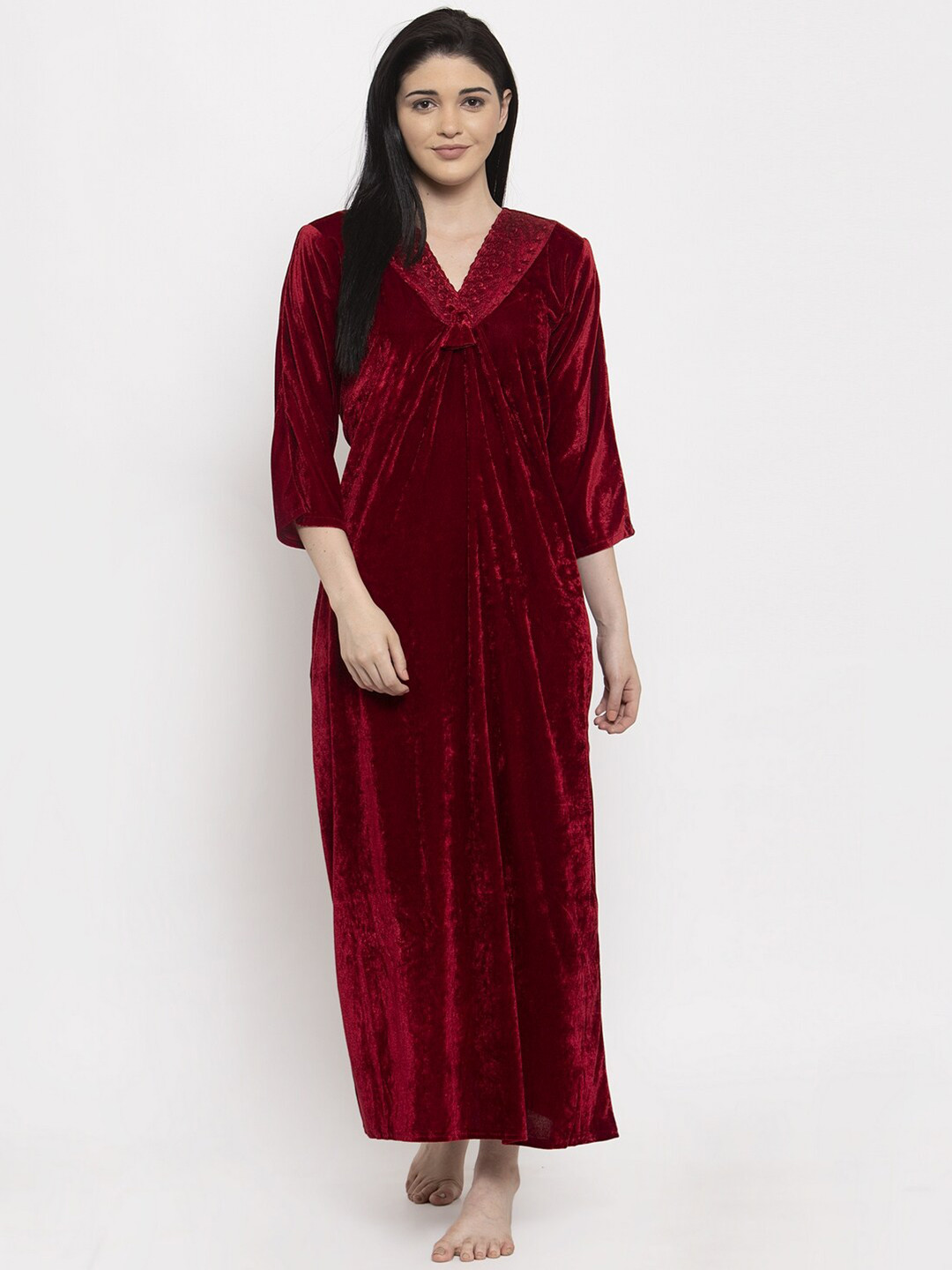 

Secret Wish Maroon Maxi Nightdress