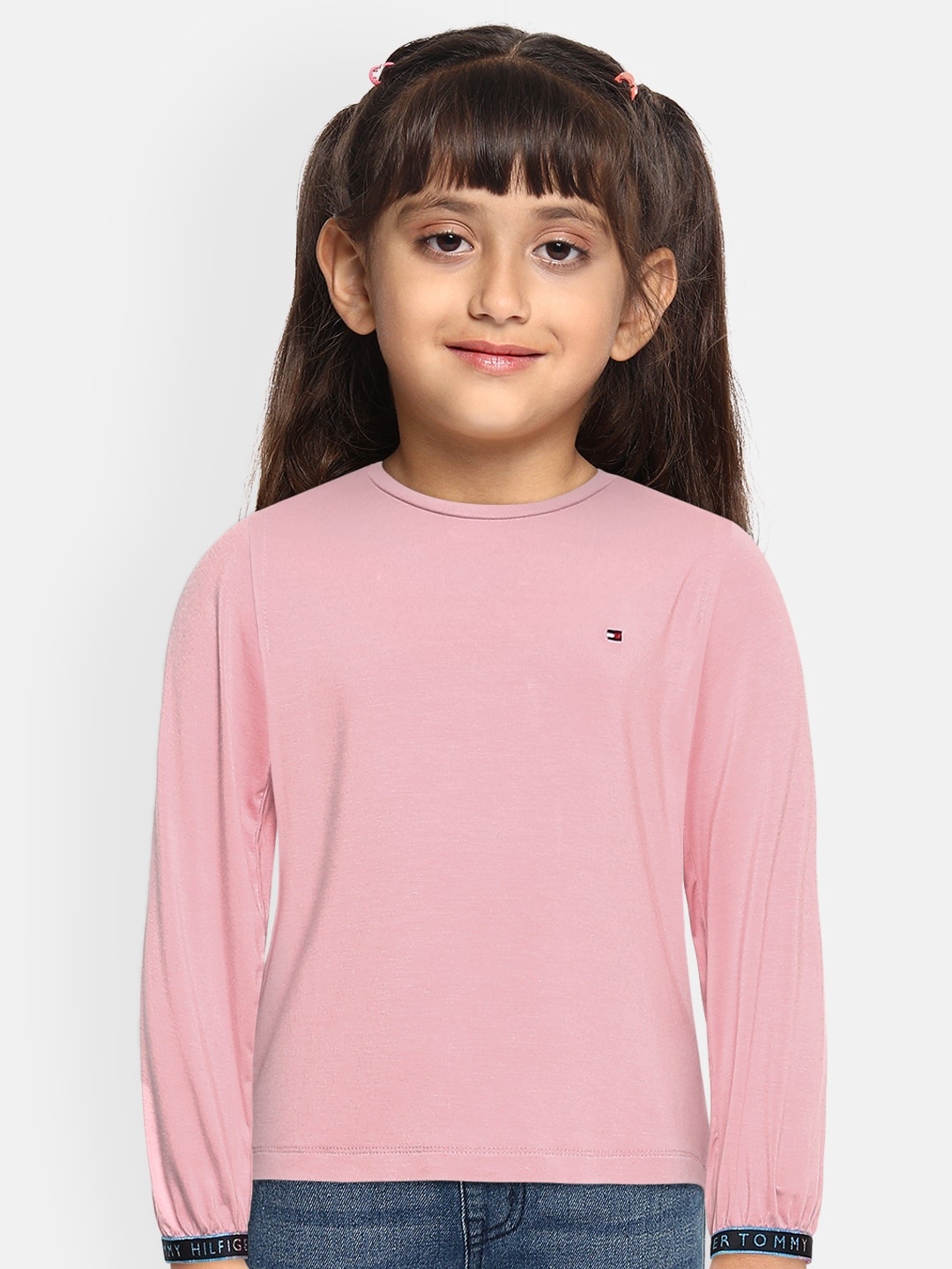 

Tommy Hilfiger Girls Pink Solid T-shirt