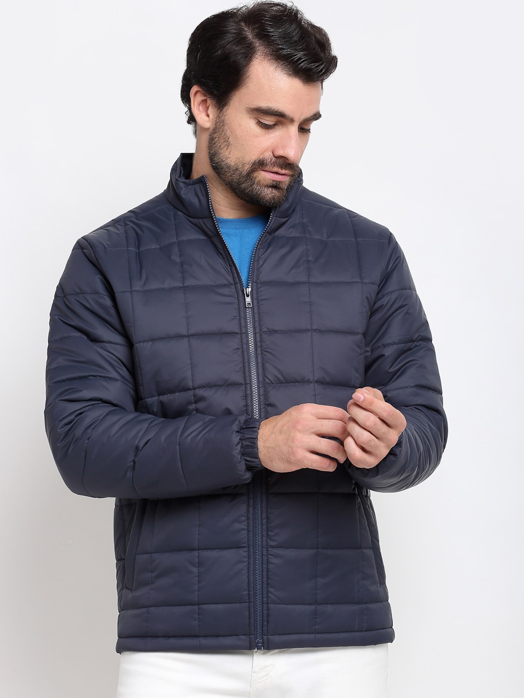 

PERFKT-U Men Navy Blue Lightweight Quilted Jacket