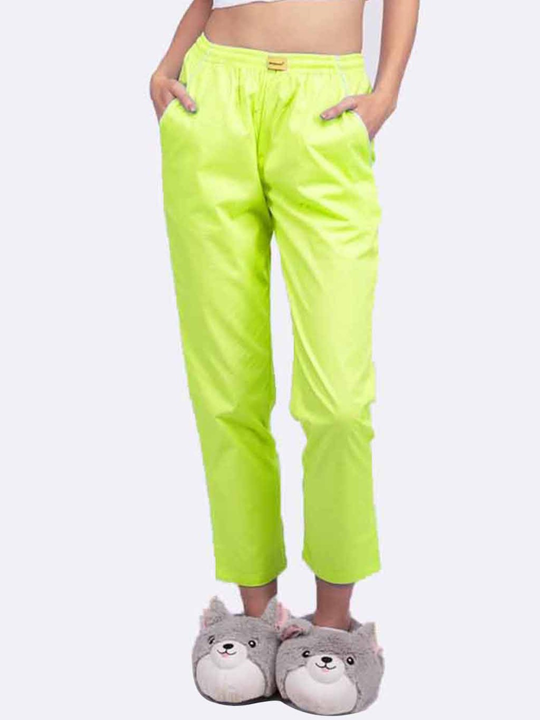 

Bewakoof Women Lime Green Solid Lounge Pants