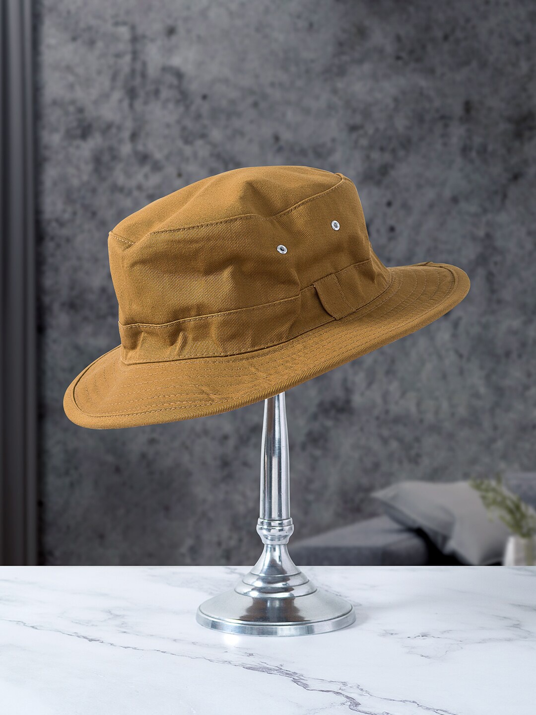 

Golden Peacock Men Camel Brown Solid Sun Hat