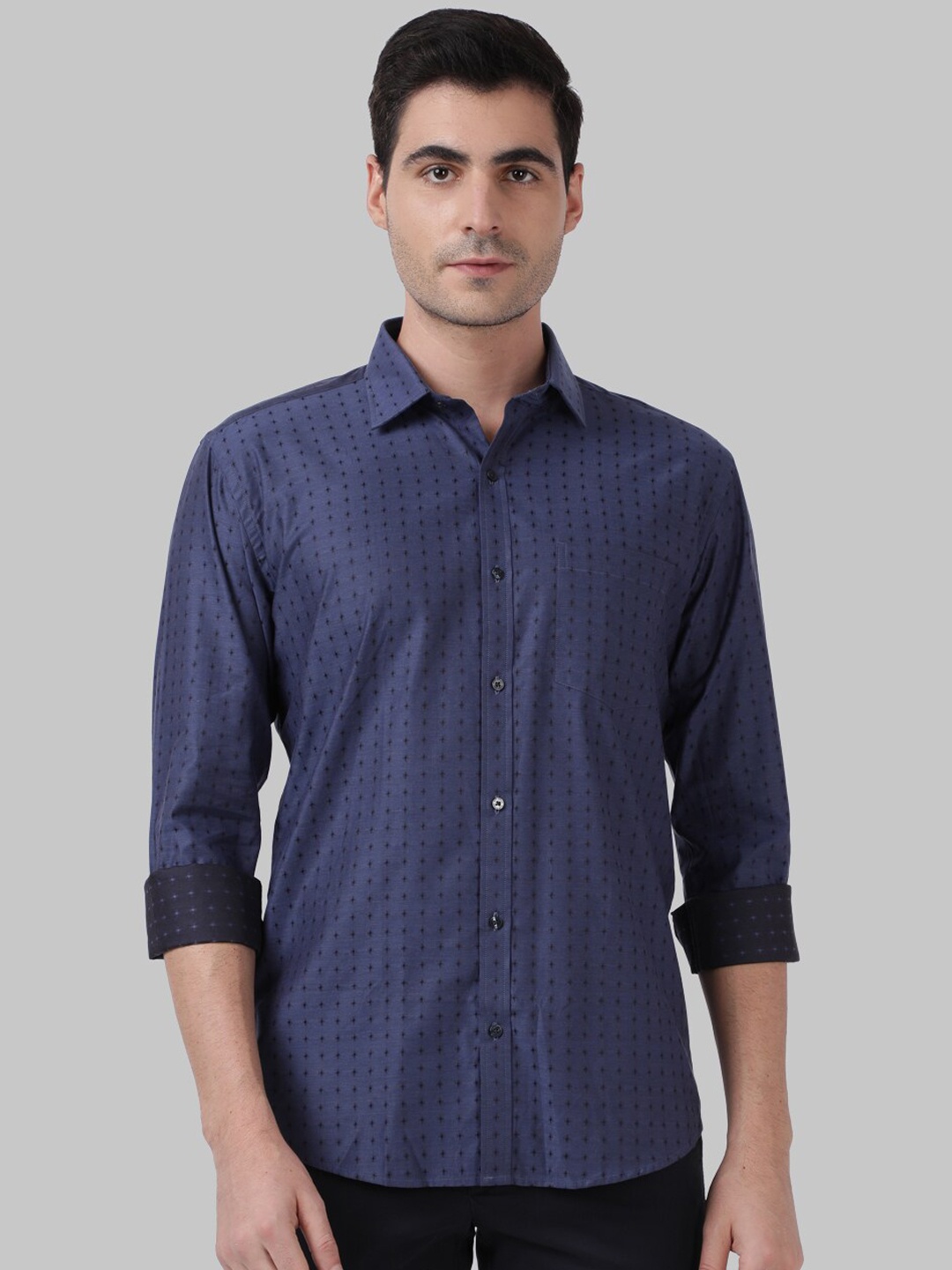 

Park Avenue Men Blue Slim Fit Printed Casual Shirt