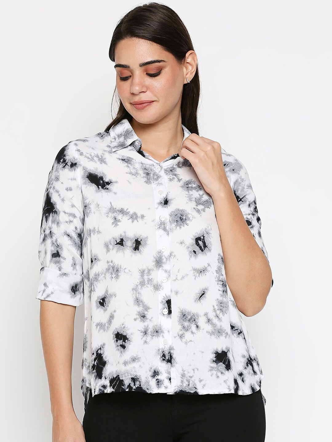 

20Dresses Women Black Dyed Casual Shirt