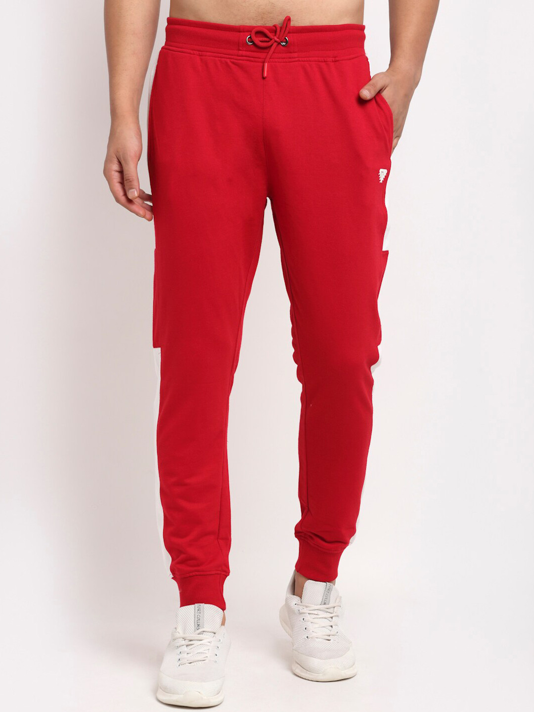 

Club York Men Red & White Solid Straight-Fit Joggers