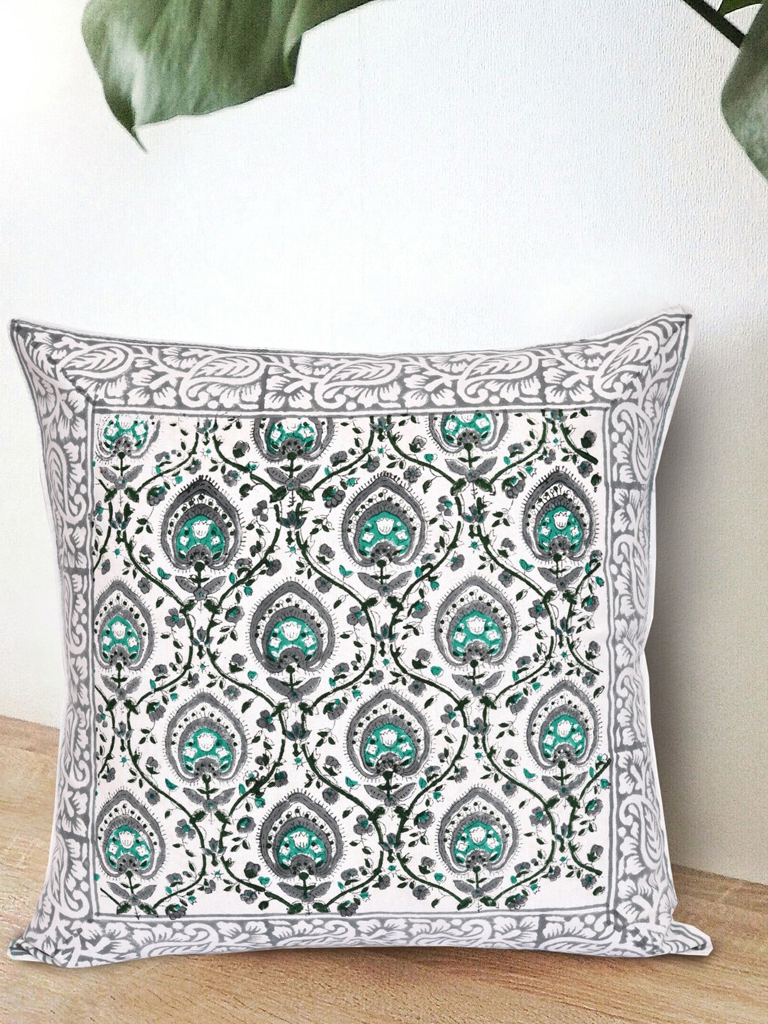 

Gulaab Jaipur Grey & White Set of 5 Ethnic Motifs Square Cushion Covers