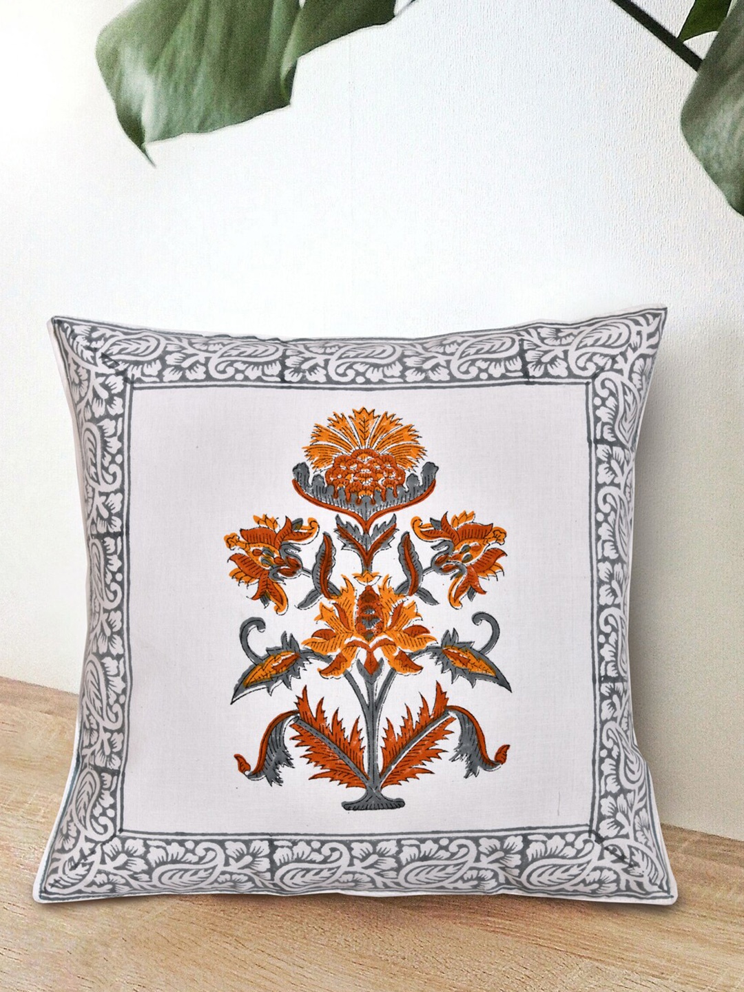 

Gulaab Jaipur Grey & White Set of 5 Ethnic Motifs Square Cushion Covers