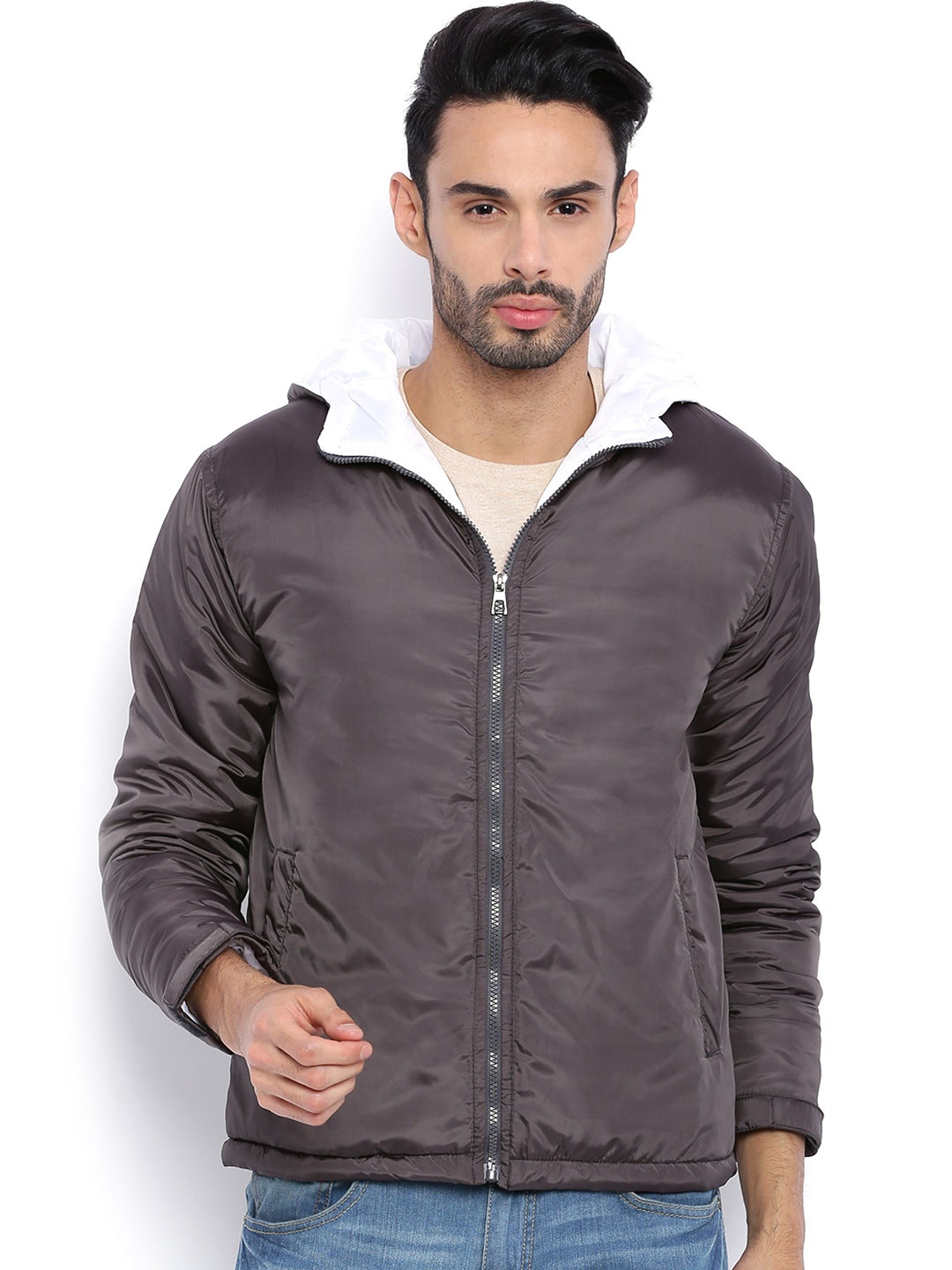 

Campus Sutra Brown Hooded Jacket