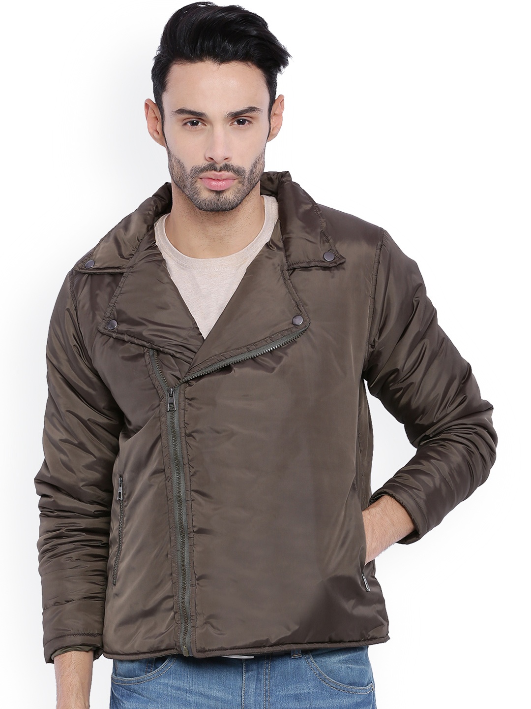 

Campus Sutra Olive Brown Jacket