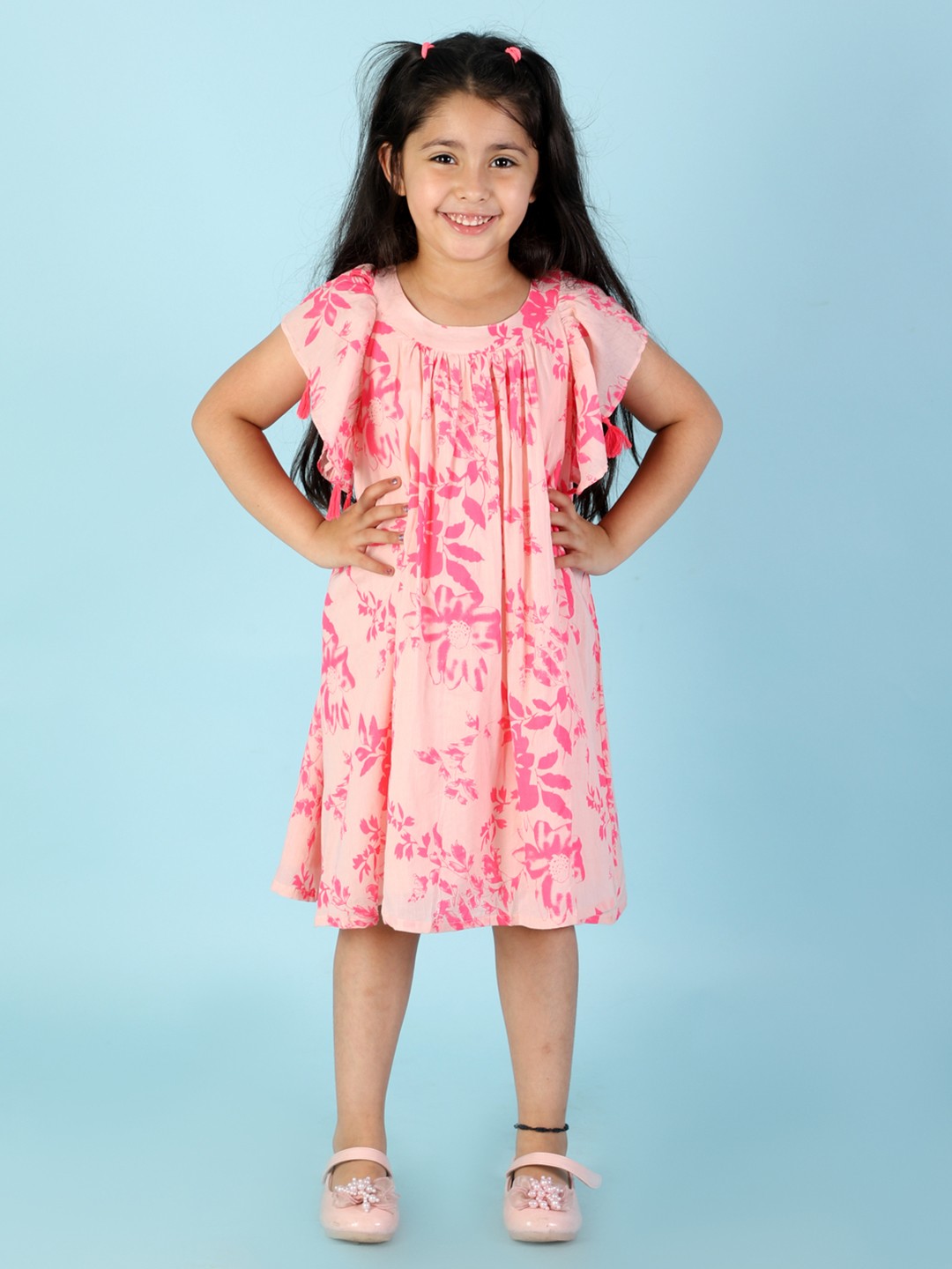 

LIL DRAMA Girls Pink Floral A-Line Dress