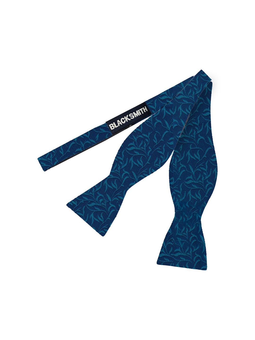 

Blacksmith Men Blue Woven Design Open Bow Tie