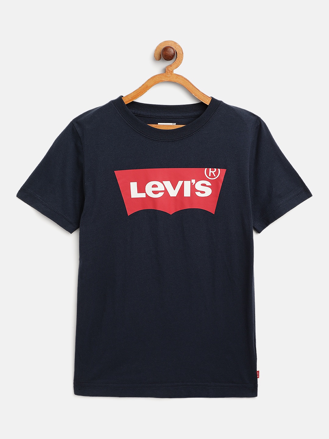 

Levis Boys Navy Blue Brand Logo Printed Pure Cotton T-shirt