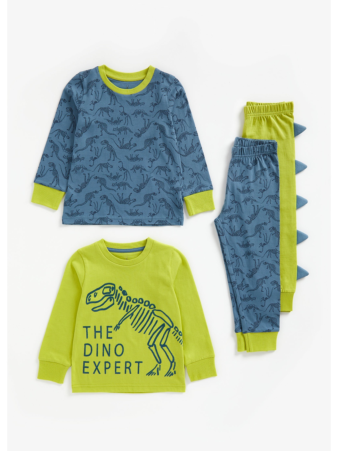 

mothercare Boys Pack of 2 Printed T-shirts with Pyjamas, Green