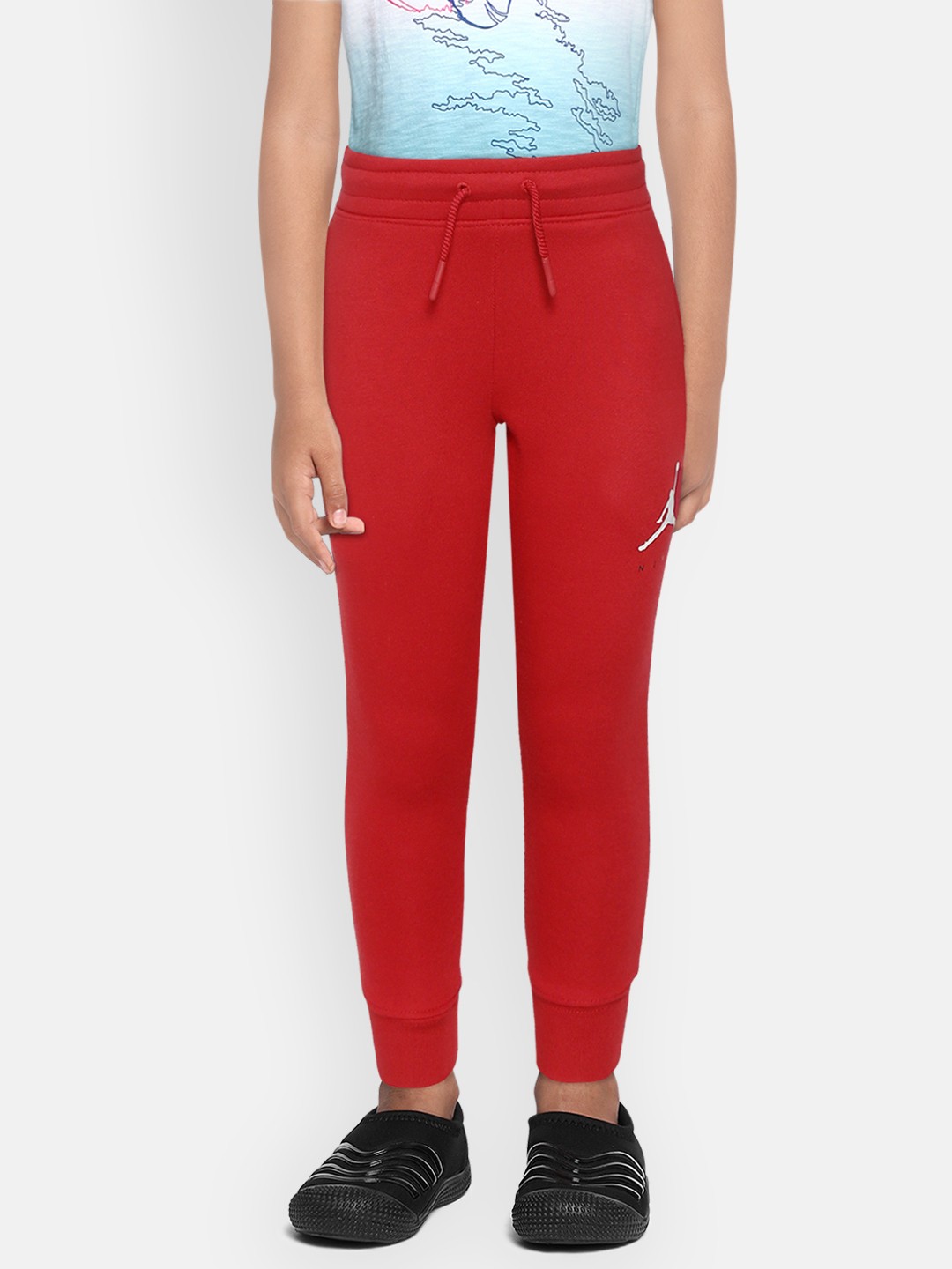 

Jordan By Nike Boys Red Jumpman Logo Printed Joggers