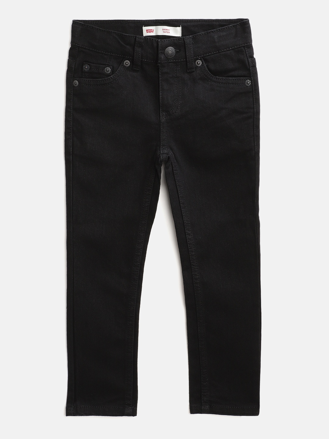 

Levis Boys Black Solid Skinny Taper Fit Stretchable Jeans