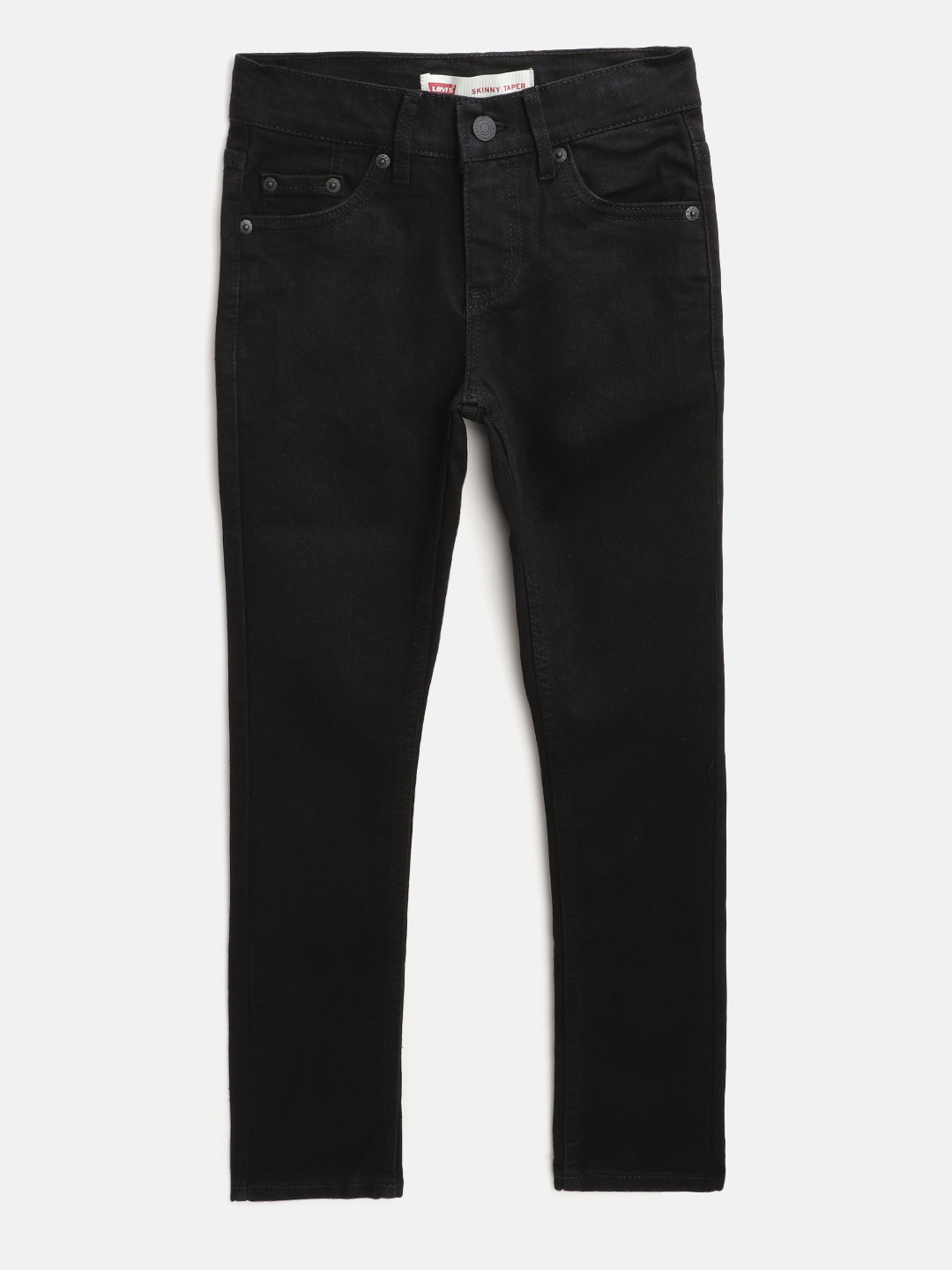 

Levis Boys Black Solid Skinny Taper Fit Stretchable Jeans