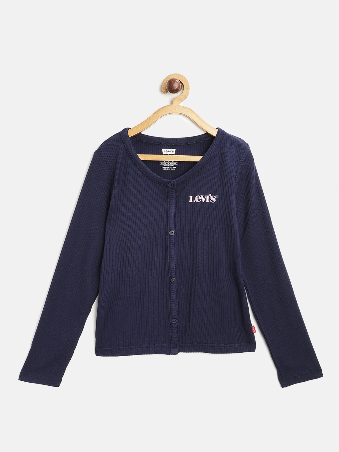 

Levis Girls Navy Blue Ribbed Fitted Top