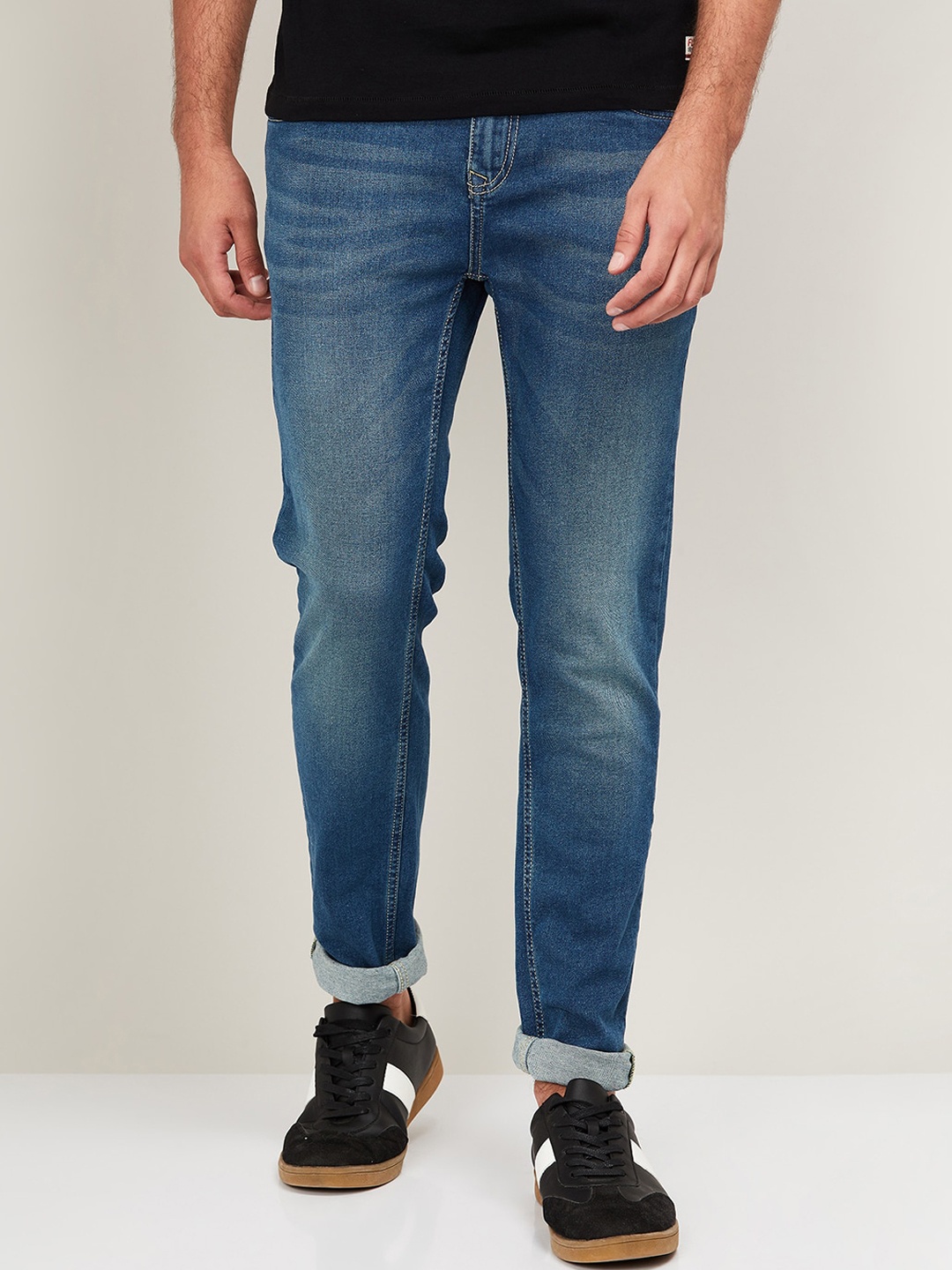 

Denimize by Fame Forever Men Blue Slim Fit Heavy Fade Jeans