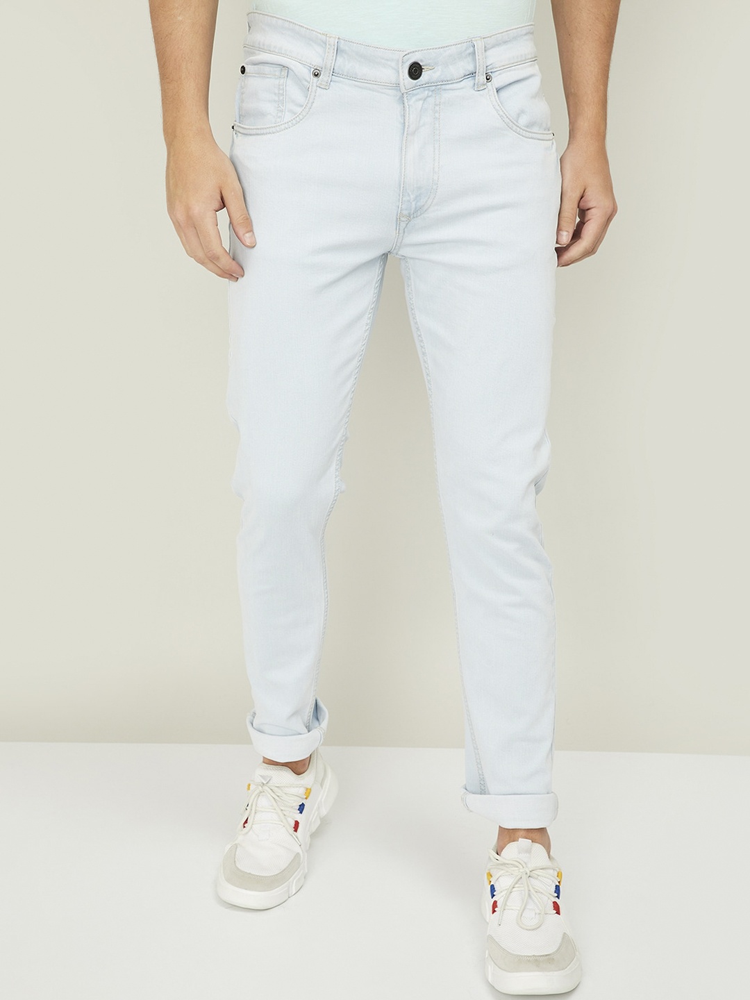 

Denimize by Fame Forever Men Light Blue Slim Fit Light Fade Jeans