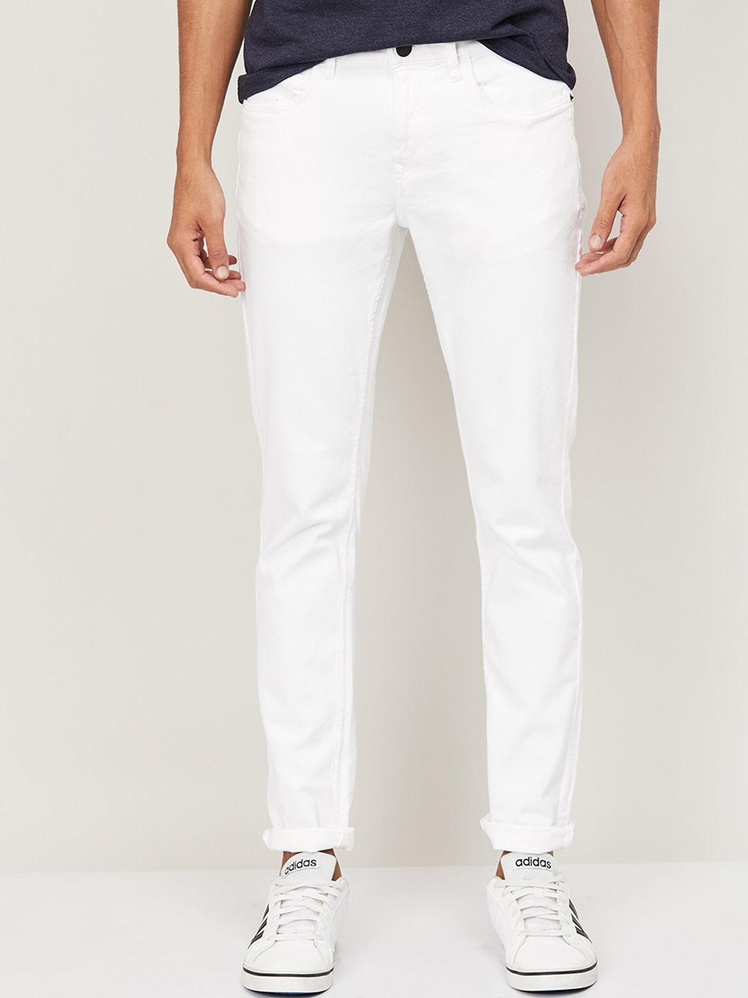 

Denimize by Fame Forever Men White Skinny Fit Mid-Rise Jeans