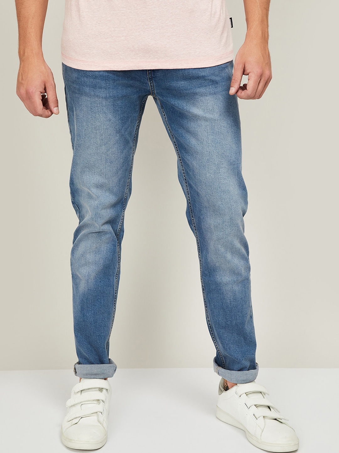 

Denimize by Fame Forever Men Blue Slim Fit Light Fade Stretchable Jeans