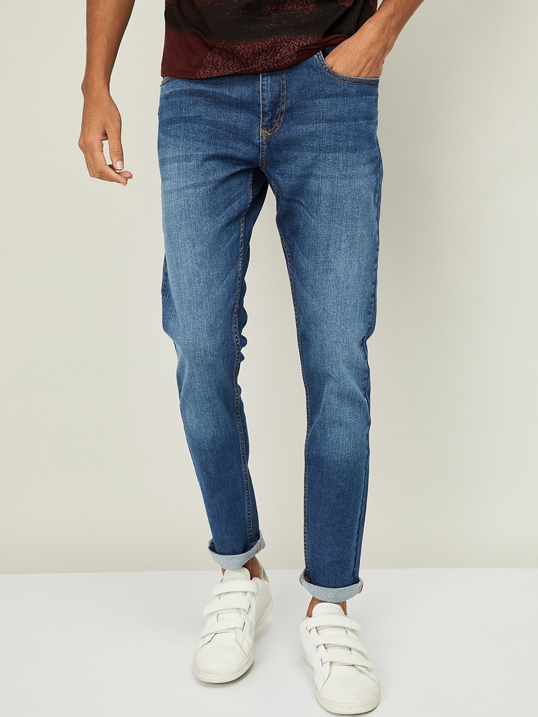 

Denimize by Fame Forever Men Blue Slim Fit Heavy Fade Jeans
