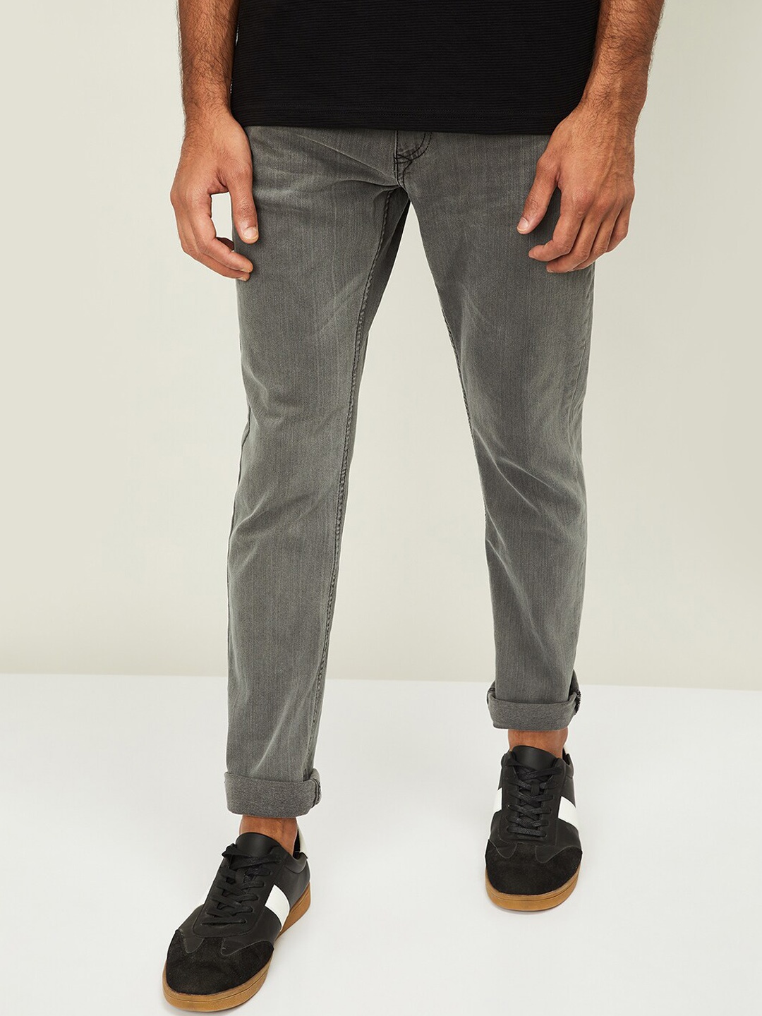 

Denimize by Fame Forever Men Grey Skinny Fit Heavy Fade Jeans